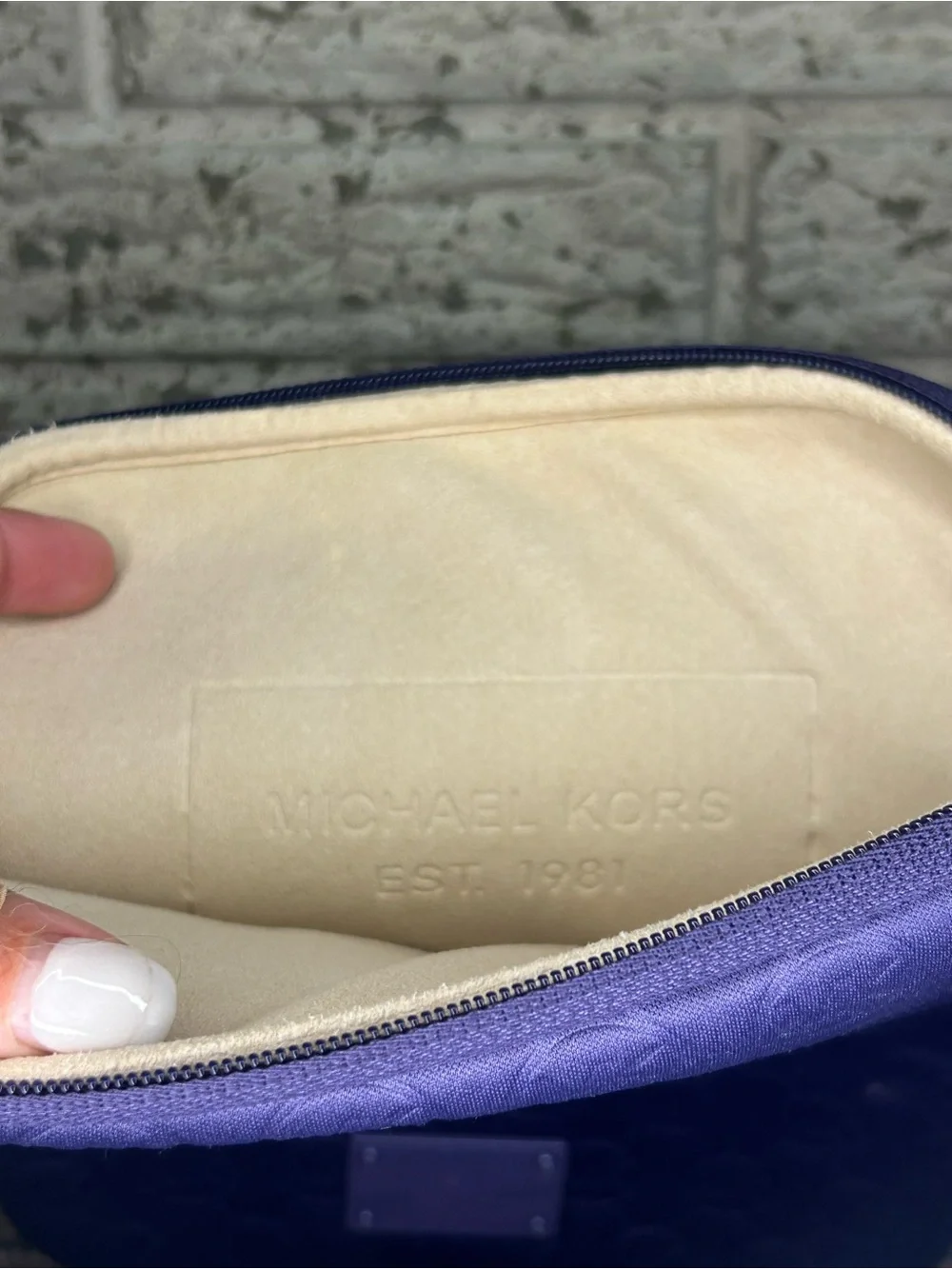 Michael Kors Neoprene Tablet Case Purple Embossed Monogram iPad Sleeve Protector